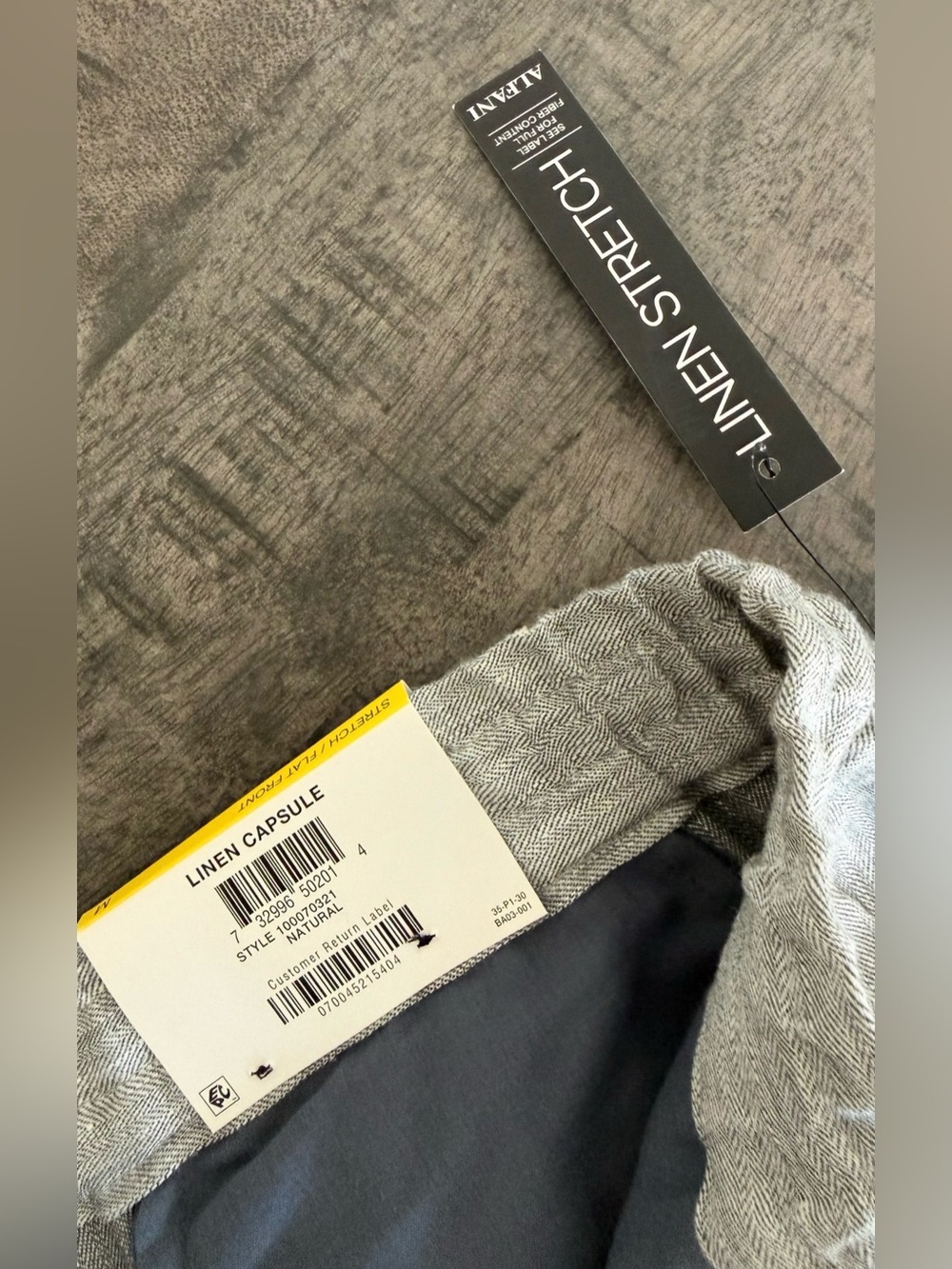 Alfani Men's Light Gray Herringbone Pants